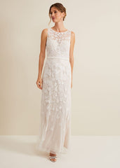 Ottilie Beaded Maxi Wedding Dress - Ivory