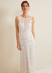 Ottilie Beaded Maxi Wedding Dress - Ivory