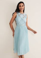 Petite Amora Lace Bodice Dress - Peppermint