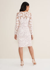 Petite Annika Tapework Dress - Antique Rose/Ivory