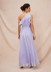 Mia One Shoulder Maxi Dress - China Blue