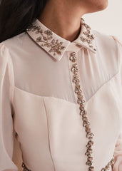 Petite Avah Embellished Bodycon Dress - Antique Rose