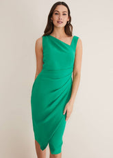 Emmie Asymmetric Hem Dress - Bright Green