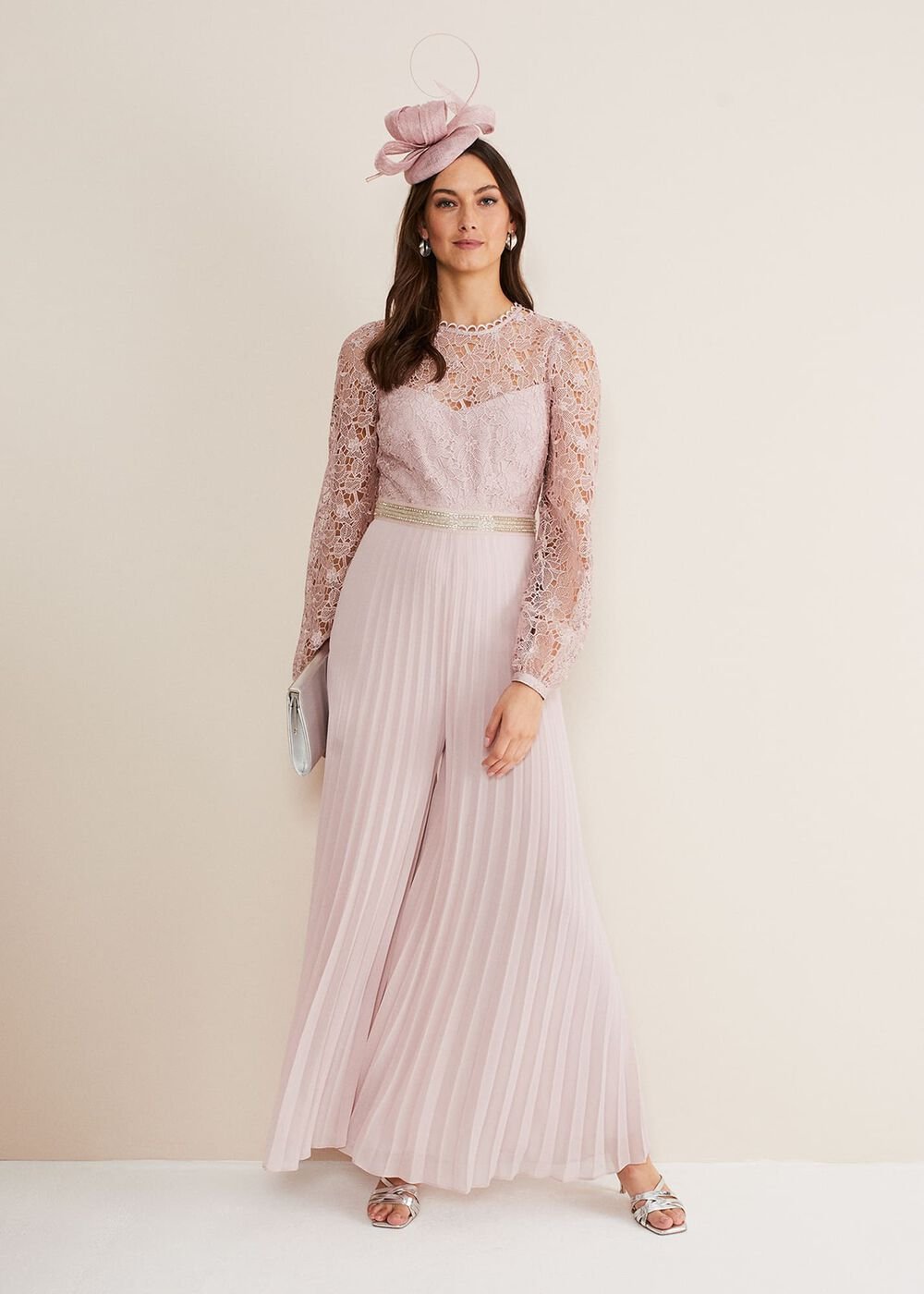 Isla Lace Wide Leg Jumpsuit - Antique Rose