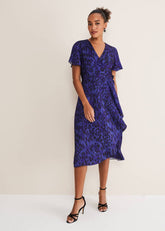 Colletta Print Wrap Dress - Ultra Violet