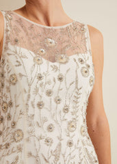 Milana Beaded Tulle Maxi Wedding Dress - Parchment