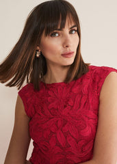 Tania Tapework Mini Dress - Raspberry