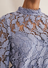 Verity Floral Lace Dress - Cornflower