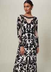 Ria Tapework Dress - Black/White