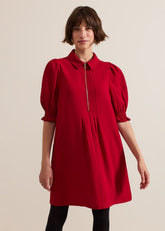 Candice Navy Zip Mini Dress - Red