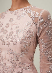 Natalya Sequin Floral Maxi Dress - Pink