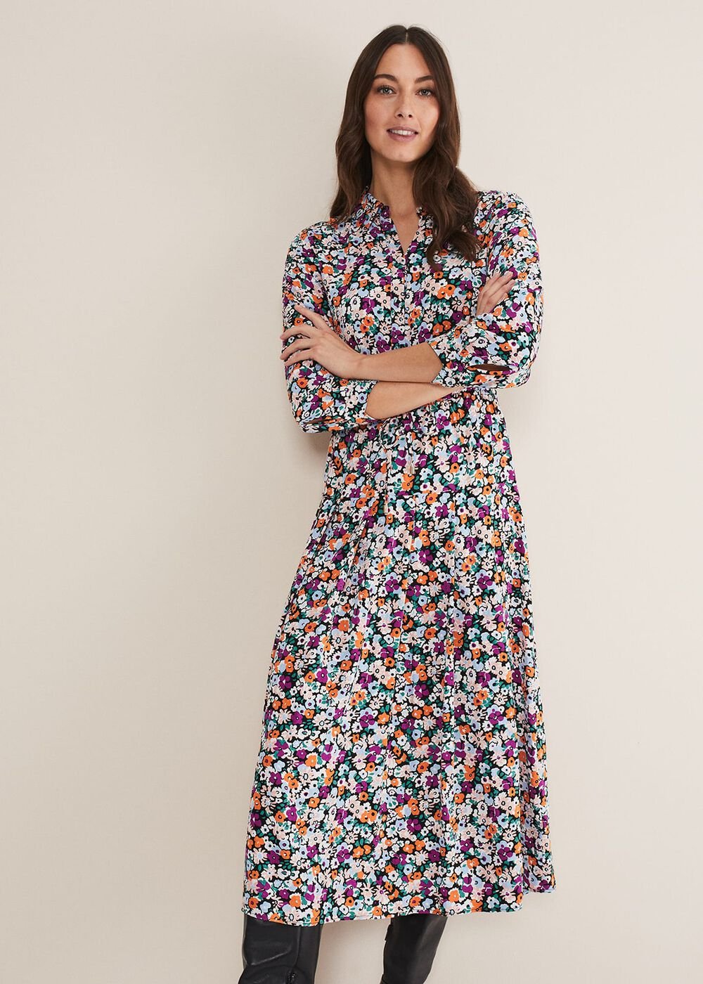 Tana Floral Midaxi Dress - Multi-Coloured