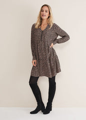 Penele Zip Dress - Black/Stone