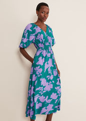 Pippa Midi Dress - Green/Purple