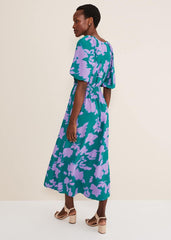 Pippa Midi Dress - Green/Purple