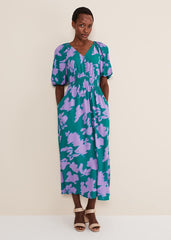 Pippa Midi Dress - Green/Purple