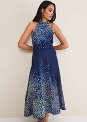 Petite Clea Ditsy Midi Dress - French Navy / Multi