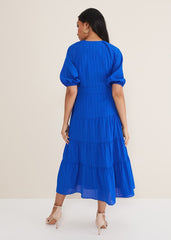 Petite Morven Blue Wrap Midi Dress - Cobalt