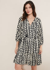 Lara Swing Dress - Black/Stone