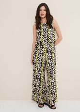 Aubrey Striped Wide Leg Jumpsuit - Olive/Black