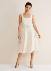Ethel Fit And Flare Dress - Cream