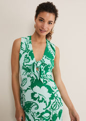 Asiya Paisley Jersey Maxi Dress - Teal