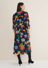 Alta Floral Midaxi Dress - Black/Multi