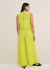 Aubrey Striped Wide Leg Jumpsuit - Lime