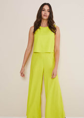 Aubrey Striped Wide Leg Jumpsuit - Lime