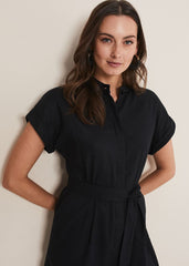 Paige Linen Playsuit - Black