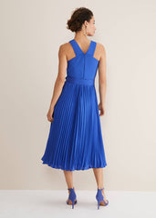 Yas Blue Halterneck Midi Dress - Azure Blue