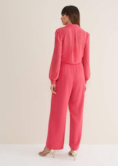 Mindy Wide Leg Jumpsuit - Raspberry