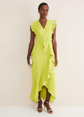 Phoebe Frill Maxi Dress - Lime