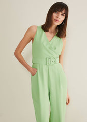 Lissia Green Wide Leg Jumpsuit - Apple Green