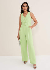Petite Lissia Green Wide Leg Jumpsuit - Apple Green