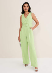 Petite Lissia Green Wide Leg Jumpsuit - Apple Green