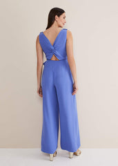Elaina Blue Wide Leg Jumpsuit - Foxglove Blue