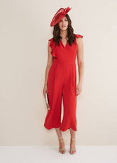 Nicky Ruffle Jumpsuit - Fire
