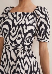 Sara Ikat Wide Leg Jumpsuit - Black/Cream