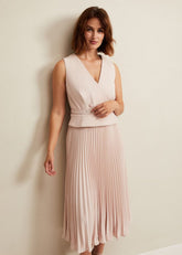 Hetty Pleated Dress - Antique Rose