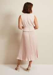 Hetty Pleated Dress - Antique Rose