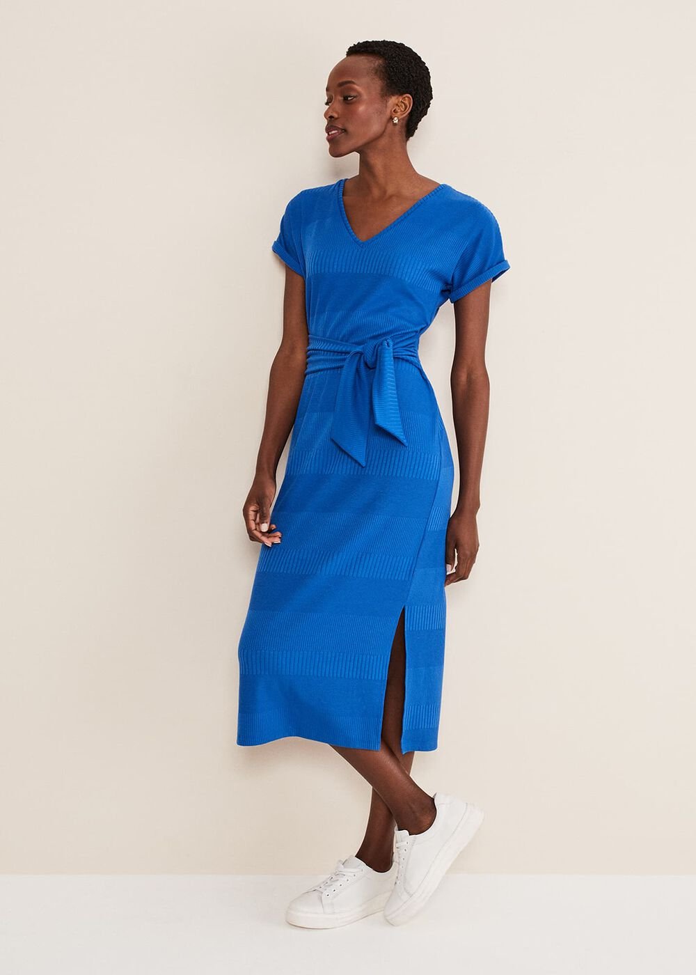 Yazmina Jersey Midi Dress - Blue