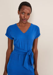 Yazmina Jersey Midi Dress - Blue