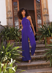 Giorgia Cross Neck Jumpsuit - Violet