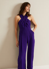 Giorgia Cross Neck Jumpsuit - Violet