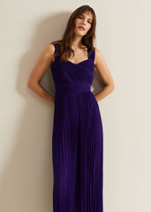 Lucia Pleated Bodice Jumpsuit - Violet