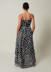Avianna Sequin Tulle Maxi Dress - Black/Ivory