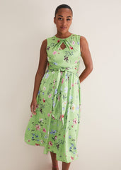 Corrin Floral Midi Dress - Lime/Multi