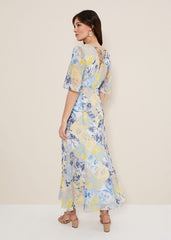 Akia Patchwork Dress - Blue