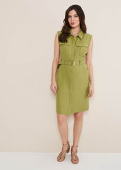Miruna Utility Shift Dress - Khaki